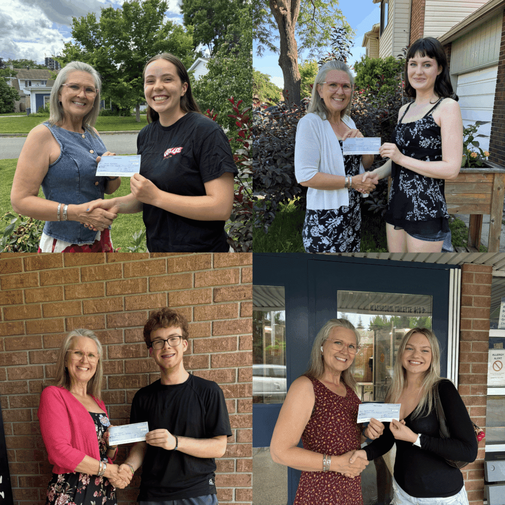 2026 Bursary Winners Melina Kovacheff (top left), Evelyn Shaw (top right), Jake Harding (bottom left), and Averie Smith (bottom right)